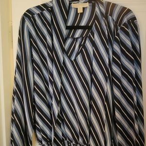 Michael Kors Blue Stripe Blouse